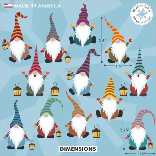 Vista 2 de Juego de 12 calcomanías de gnomos para laptop, calcomanías de gnomos para laptop, calcomanías estéticas para computadora portátil, calcomanías