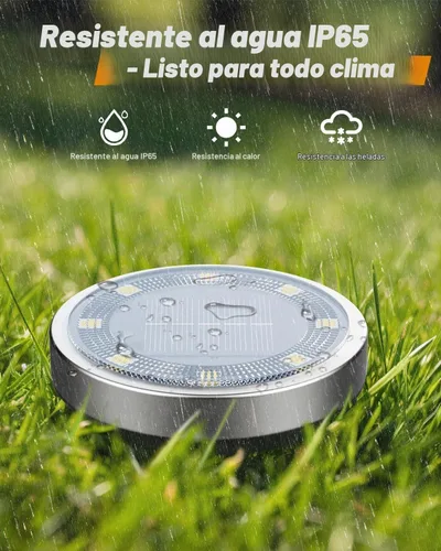 Vista 2 de Btfarm Paquete de 16 luces solares impermeables para exteriores, 8 luces LED solares para suelo 4