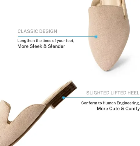 Vista 2 de MUSSHOE - Zuecos para mujer, planos, cómodos y puntiagudos