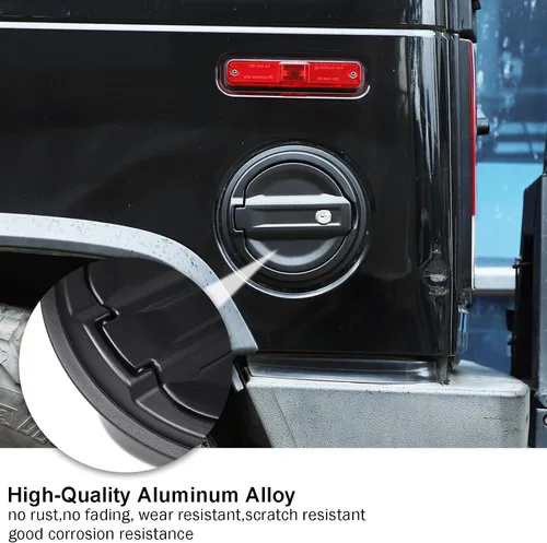 Vista 2 de PIUGILH Cubierta de puerta de llenado de combustible con bloqueo compatible con accesorios Hummer H2 2003-2009, cubierta de puerta de tanque de tapa