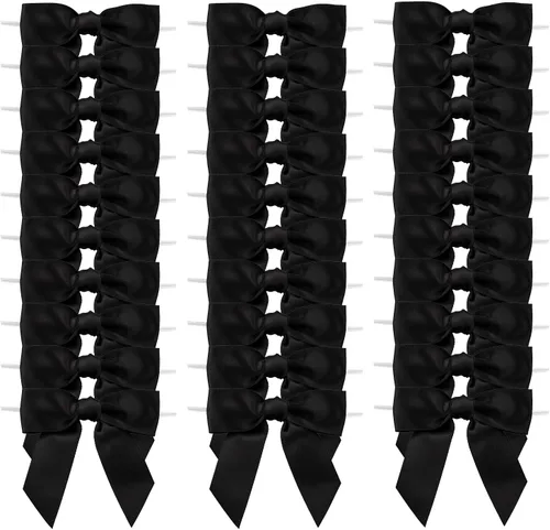 Vista 27 de 7Rainbows 50 mini lazos de satén negro de 1.5 pulgadas para manualidades, costura, álbumes de recortes, boda y envoltura de regalos