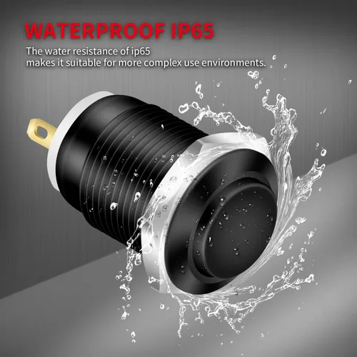Vista 5 de DaierTek - Interruptor de botón de encendido y apagado, 0.472 in CC, 4 pines, 12 V, impermeable, interruptor de metal con arnés de cableado y luz