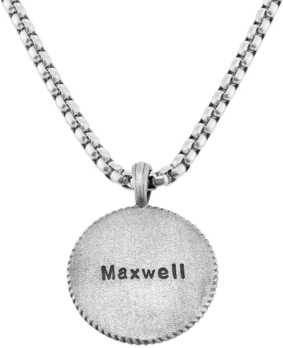Vista 3 de MYKA - Collar con dije de brújula grabado personalizado para hombre en plata de ley 925, regalo de verano personalizado para hombres, novio, marido