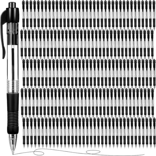 Vista 7 de Fainne Paquete de 200 Bolígrafos Retráctiles de Punta de Bola 1.0 mm Punta Media Recargables de Escritura Suave con Clic y Agarre para Trabajo Tinta