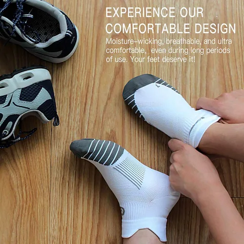 Vista 6 de PAPLUS Ankle Compression Sock for Men and Women 246 Pairs Low Cut Compression Running Sock with Ankle Support