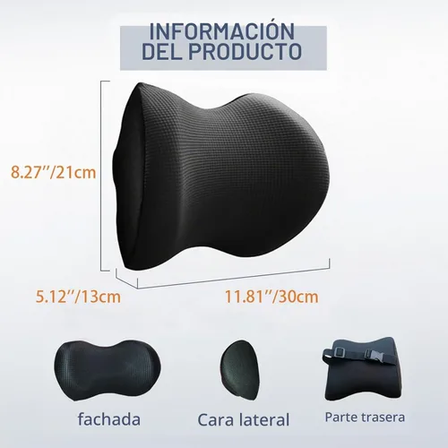 Vista 3 de Almohada súper cómoda para reposacabezas de automóvil, ajuste universal Paquete de 1/Negro/Súper Cómodo
