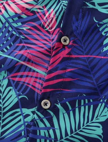 Vista 214 de KYKU - Camisa hawaiana funky para hombre, ropa tropical para vacaciones en Palm Beach