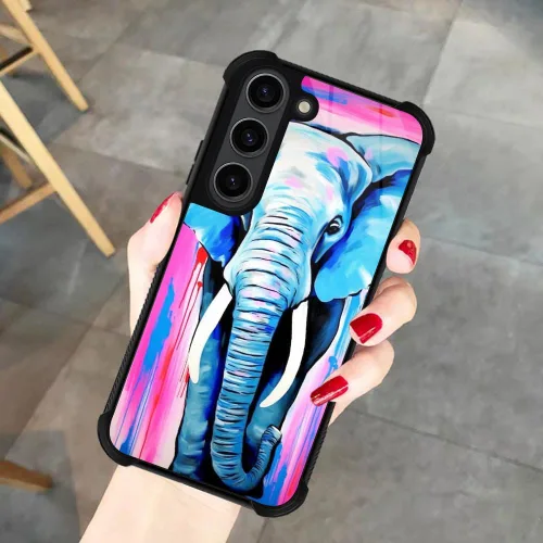 Vista 7 de Funda compatible con Samsung Galaxy S23, diseño de elefantes africanos, diseño increíble a prueba de golpes, antiarañazos, carcasa trasera