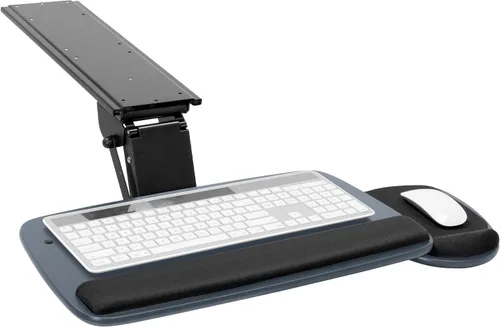 Vista 10 de Mount-It! Bandeja para teclado debajo del escritorio de movimiento completo con soporte para muñeca Plataforma de teclado deslizable ergonómica