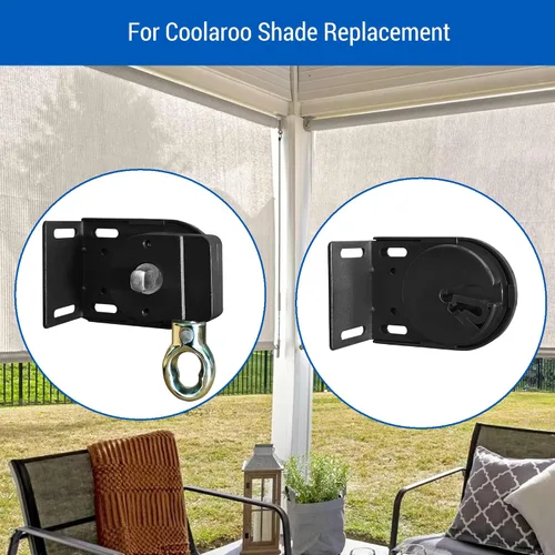 Vista 2 de Piezas de repuesto para parasol Coolaroo para exteriores enrollables, piezas de repuesto para parasol (totalmente metálico, negro)