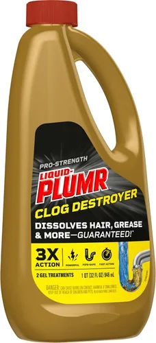 Vista 10 de Clorox Liquid-Plumr Pro-Strength - Destructor de obstrucciones, limpiador de drenaje líquido, 32 onzas líquidas (el paquete puede variar)