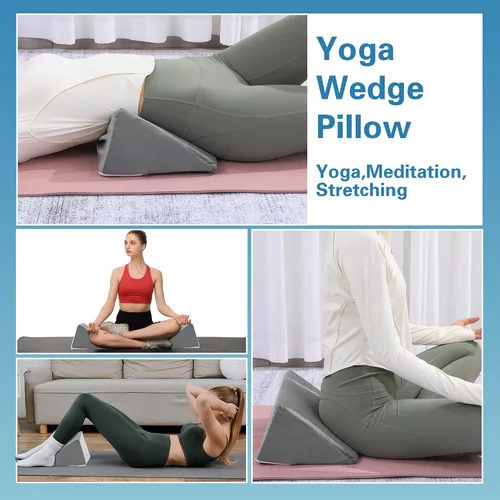 Vista 7 de BALAPET Almohada de cuña pequeña para dormir de lado, almohada de espuma premium para dormir de lado, almohada de cuña triangular para elevación