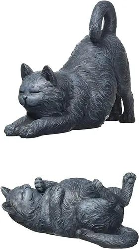 Vista 3 de Design Toscano Estatua de gato juguetón en la espalda
