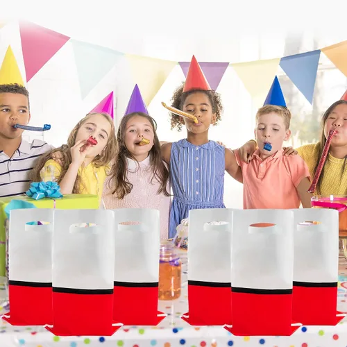 Vista 5 de OULUN 30 bolsas de regalo de animación de dibujos animados para fiestas de cumpleaños, suministros de fiesta de animación de dibujos animados