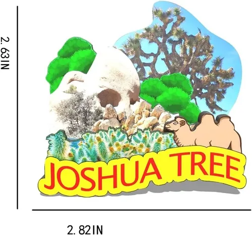 Vista 3 de Imán de madera para nevera del parque nacional Joshua Tree de Estados Unidos, monumentos 3D, recuerdos coleccionables de viaje, decoración hecha a