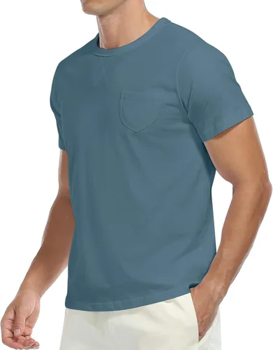 Vista 6 de YTD Camisetas para hombre - Camisetas de algodón de alta calidad con cuello redondo S - 3XL