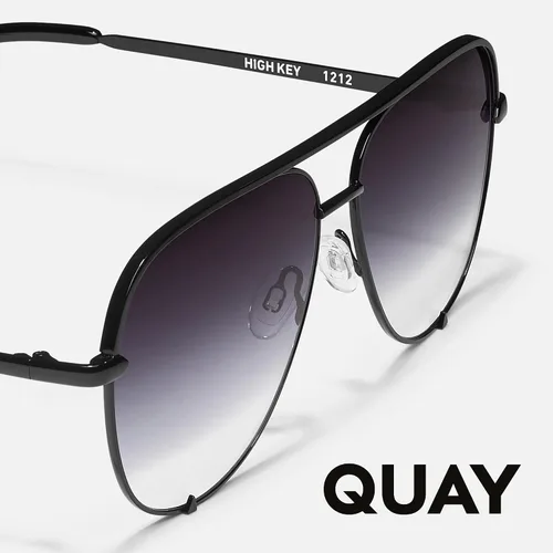 Vista 5 de QUAY High Key Extra Large Aviator Sunglasses Negro/Desvanecer