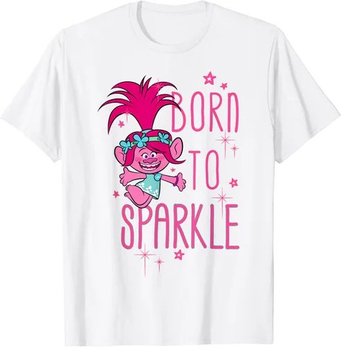 Vista 2 de Camiseta DreamWorks Trolls Born To Sparkle, Azul Patchwork, S