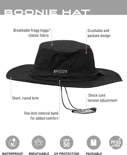 Vista 2 de FROGG TOGGS Boonie Hat - Sombrero de pesca que ofrece protección solar impermeable, transpirable