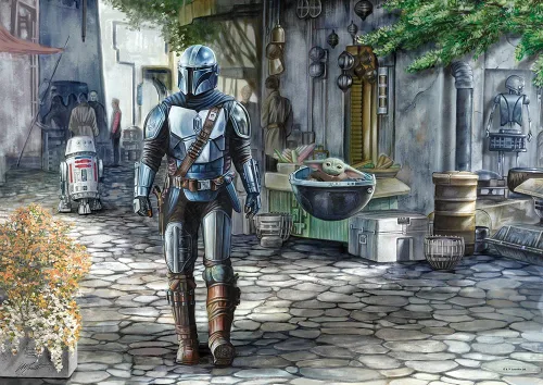 Vista 13 de MIGHTYPRINT Arte de pared de Star Wars The Mandalorian de 24 x 17 pulgadas