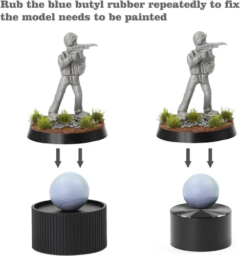 Vista 5 de Mango de Pintura WH01 para Miniaturas de Juego de Guerra con Bases de Modelo (Negro)