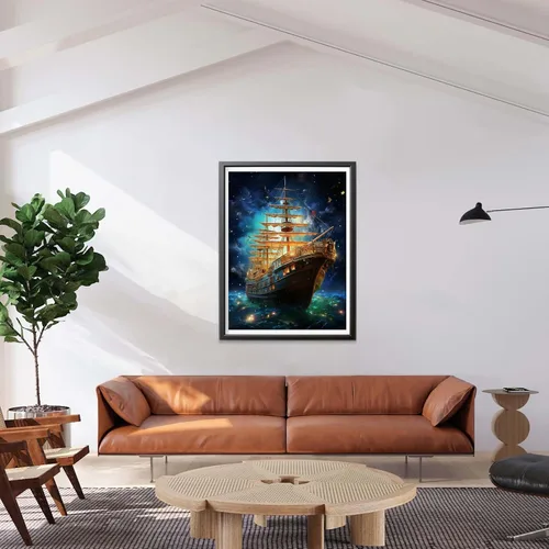 Vista 2 de LOMSIOY Kit de pintura de diamante para adultos, pintura con arte de diamantes, mundo submarino, taladro completo redondo, diamantes de imitación
