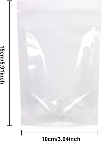 Vista 2 de Paquete de 100 bolsas transparentes de pie con cremallera, bolsa de embalaje de alimentos de frutas secas, bolsa de sellado transparente a prueba