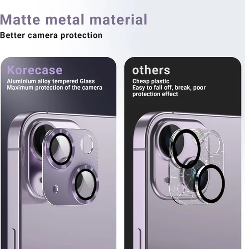 Vista 3 de Korecase - Paquete de 2 protectores de lente de vidrio templado 9H para iPhone 12 Pro Max, película antiarañazos, cobertura completa, compatible