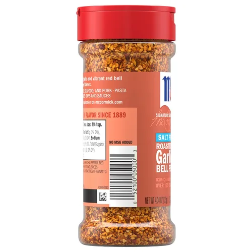 Vista 10 de McCormick Condimento de ajo asado y pimiento morrón sin sal, 4.34 onzas (paquete de 6)