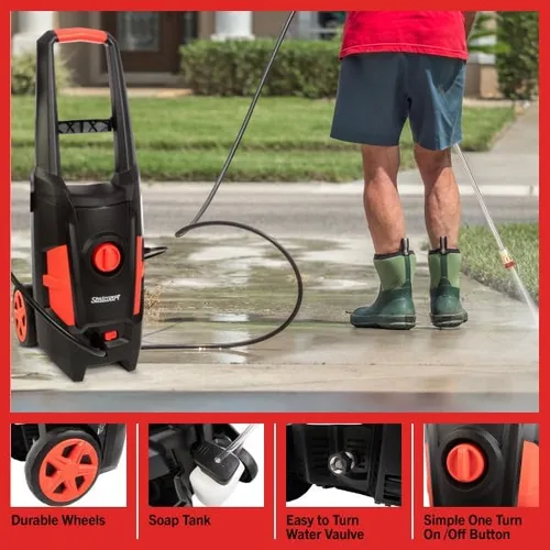 Vista 6 de Lavadora a presión eléctrica – Max 2400 PSI 1.8 GPM Lavadora eléctrica para lavado de revestimientos, patio o coche – 5 boquillas de conexión rápida