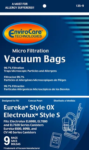 Vista 2 de EnviroCare Bolsas de polvo de repuesto para aspiradora de microfiltración para electrolux Harmony/Oxygen Style S y Eureka Botes estilo S, paquete