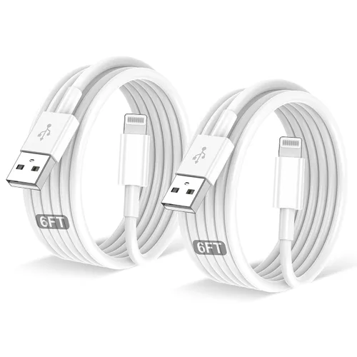 Vista 7 de Paquete de 2 cables de carga para iPhone de 3 pies, Lightning para Apple cable de carga de 3 pies para iPhone 14/13/12/11 Pro/X/Xs Max/XR/8