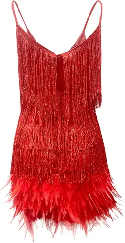 Vista 5 de TWGONE Vestidos para mujer 2023 para fiesta, noche, con flecos, purpurina, tirantes delgados, bodycon, sexy, club, noche, fiesta, fiesta