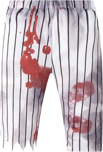 Vista 4 de Scary Boys Home Run - Jugador de béisbol de terror Zombi para niños, disfraz de Halloween para juegos de rol, aterrador para niños, fiestas