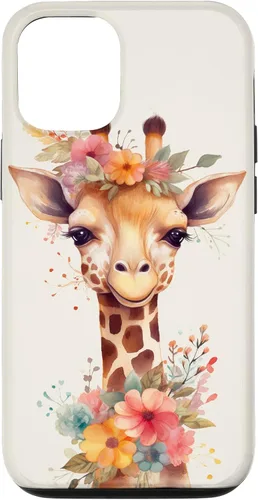 Vista 28 de Cute Giraffe with Flowers Giraffe Floral Case for iPhone 17