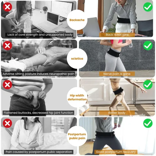 Vista 7 de Cinturón sacroilíaco para mujeres y hombres – Cinturón de articulación SI utilizado para aliviar la ciática, articulaciones, pelvis, espalda baja