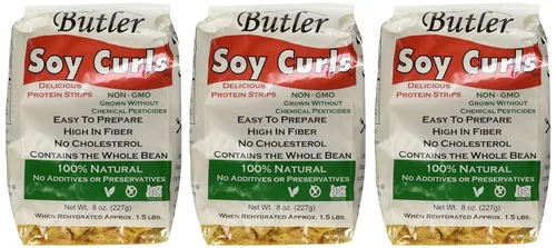 Vista 2 de Butler - Paquete de 3 rizos de soja, 3 bolsas de 8 onzas + condimento