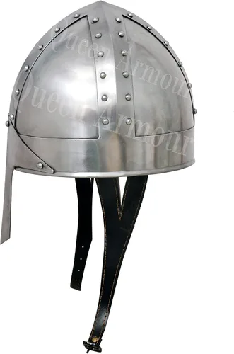 Vista 3 de Disfraz medieval Nasal Norman LARP Silver Knight Spartan Helmet