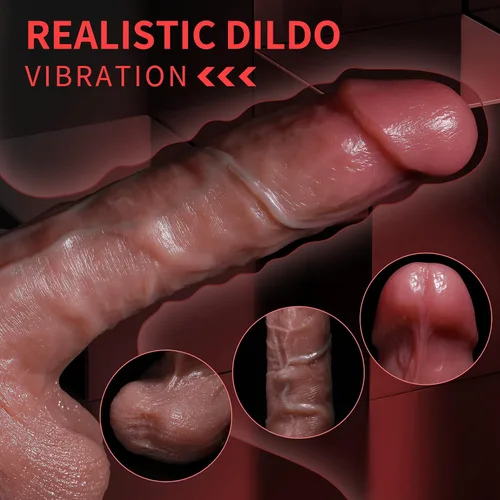 Vista 4 de Consolador de empuje realista juguete sexual - Consoladores sexuales con aplicación y control remoto con 5 modos de empuje y 10 modos de vibración