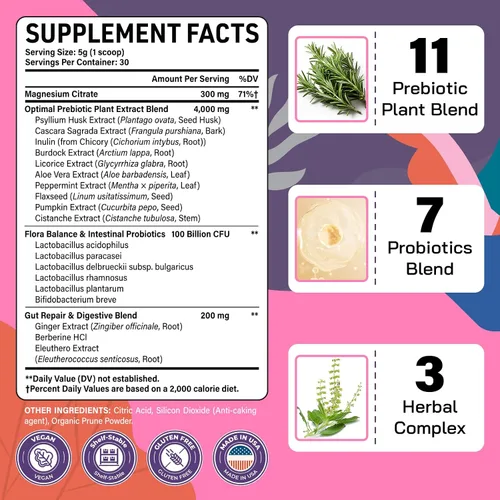 Vista 2 de Limpieza suave y desintoxicación del colon, desintoxicación de limpieza intestinal para mujeres y hombres, para la digestión, salud intestinal*