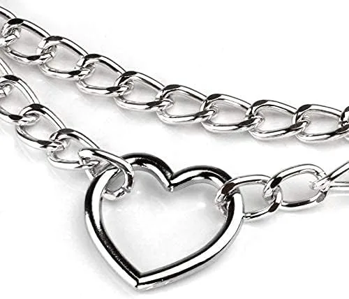 Vista 7 de MILAKOO Gargantilla punk de piel sintética, collar ajustable con dije de círculocorazón para mujer
