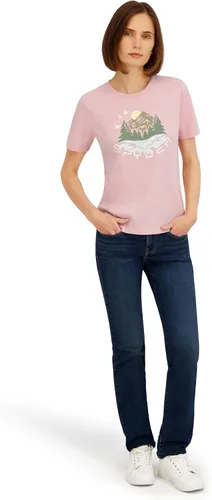Vista 2 de Spyder Camiseta de manga corta con estampado Mountain Sunset para mujer Orquídea