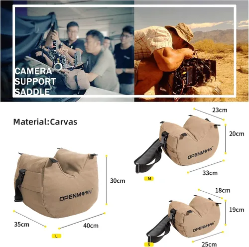 Vista 6 de OPENMOON Soporte para cámara Saddlebags Material resistente a salpicaduras Lona (marrón, L)