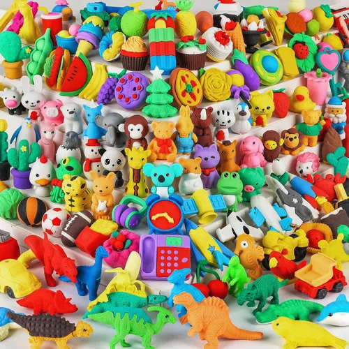 Vista 12 de URSKYTOUS 35 borradores de animales de escritorio para niños, borradores de lápices de animales, juguetes de borrador a granel, regalos para premios