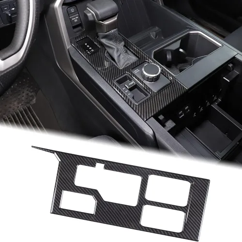 Vista 23 de Aunginsy Marco para panel de cambio de marchas con caja de almacenamiento Compatible con Toyota Tundra/Sequoia 2022-2024 2025 Protector contra
