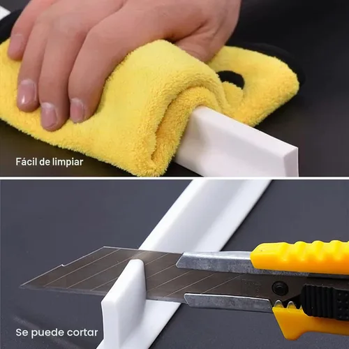 Vista 5 de Protector de agua plegable para ducha, protector contra salpicaduras de agua, barrera de agua para cabina de ducha, retenedor para separación húmeda