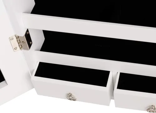 Vista 9 de GOFLAME Armario de joyería montado en la puerta, espejo de longitud completa sin marco de 47.5 pulgadas con almacenamiento y luces LED, organizador