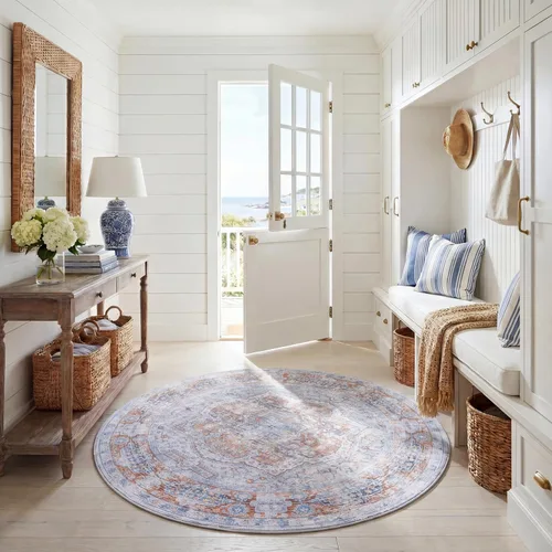 Vista 12 de SAFAVIEH Tucson Collection - Alfombra lavable de 2 pies 6 x 8 pies, color beige y resistente al óxido, antideslizante, ideal para zonas de alto