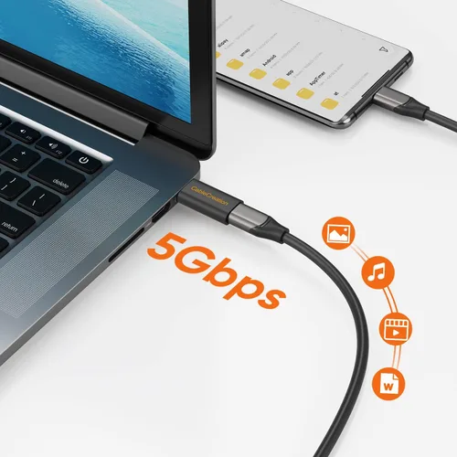 Vista 4 de CableCreation Adaptador USB C hembra a USB macho, USB 3.1 5Gbps USB C a A adaptador hembra para portátiles Logitech StreamCam VR Link para carga