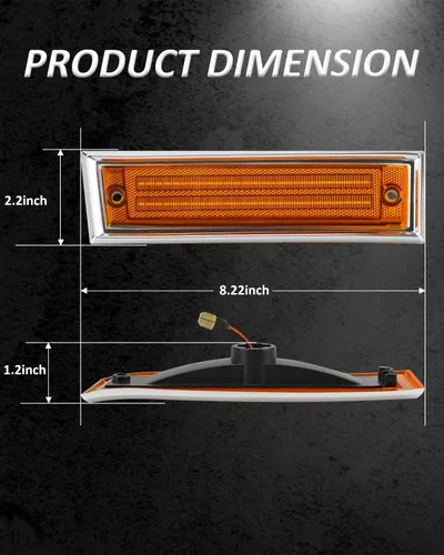Vista 5 de Bestview Luces de posición laterales LED Compatibles con 1981-1991 Chevy C10 C20 C30 GMC C1500 C2500 Suburban Blazer Jimmy, lado del conductor